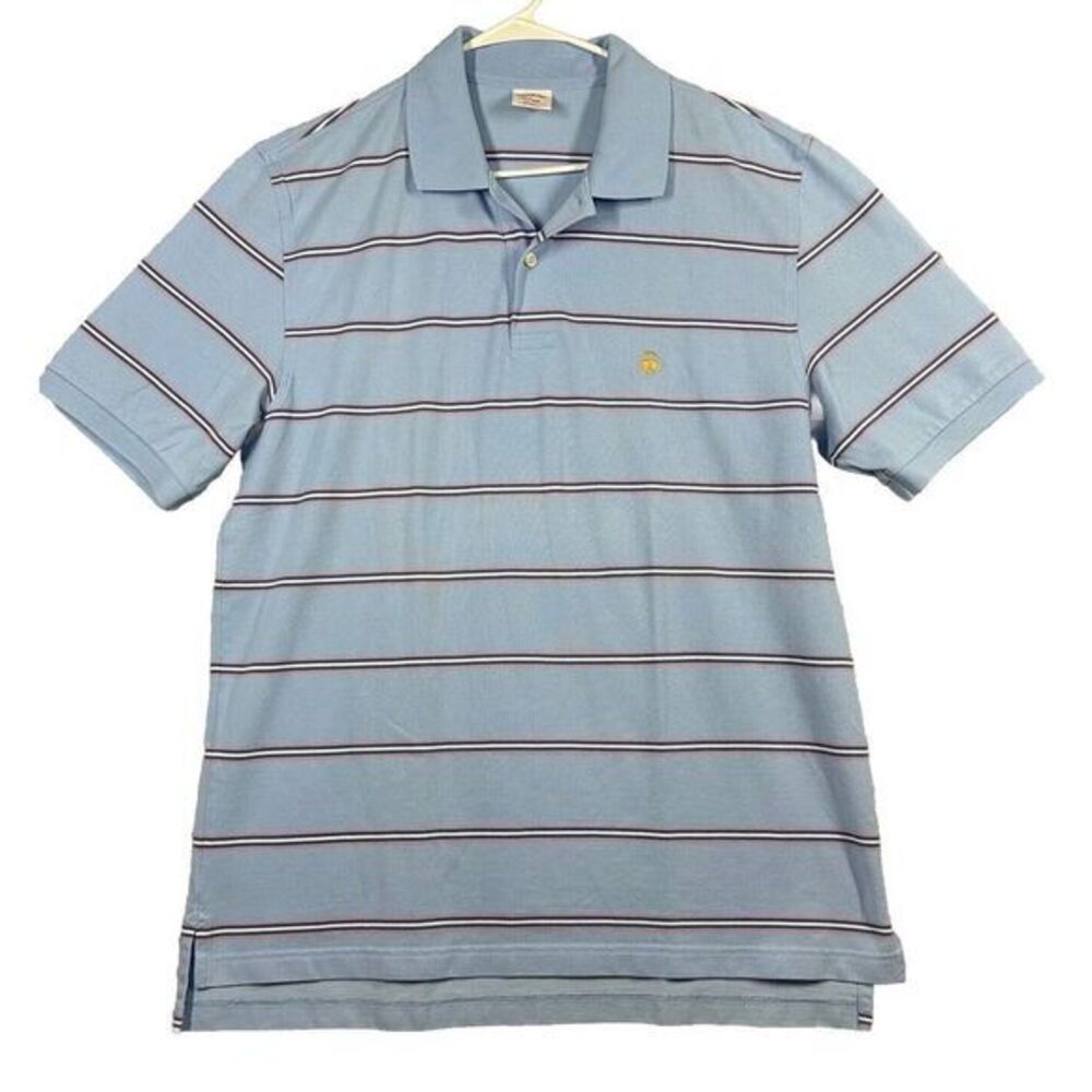 Brooks Brothers Performance Polo Shirt Men's‎ Size Large Striped Blue Pink White